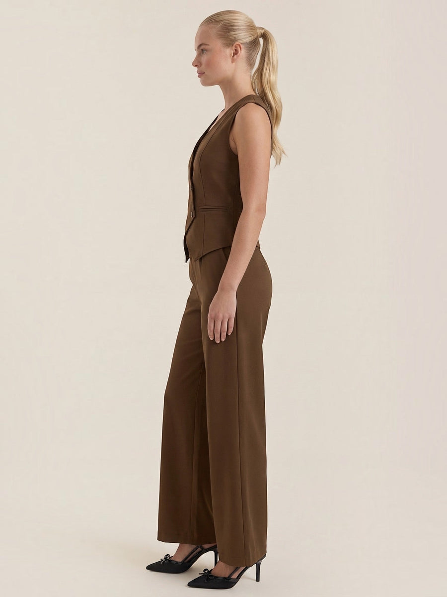 Ginger Tailored Vest and Wide Leg Pants Set