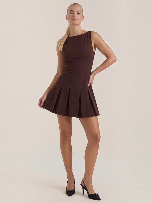 Blythe Pleated Skirt Fitted Mini Dress