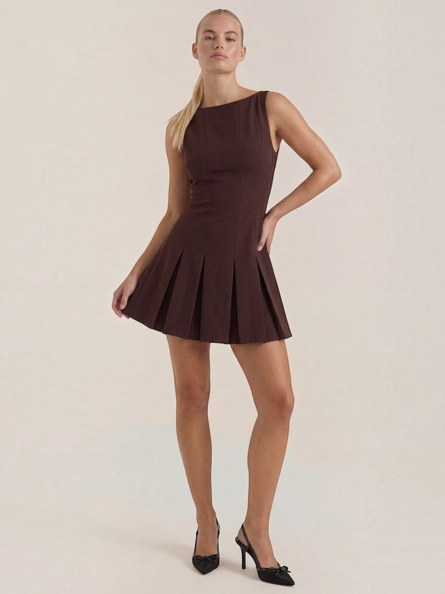 Blythe Pleated Skirt Fitted Mini Dress