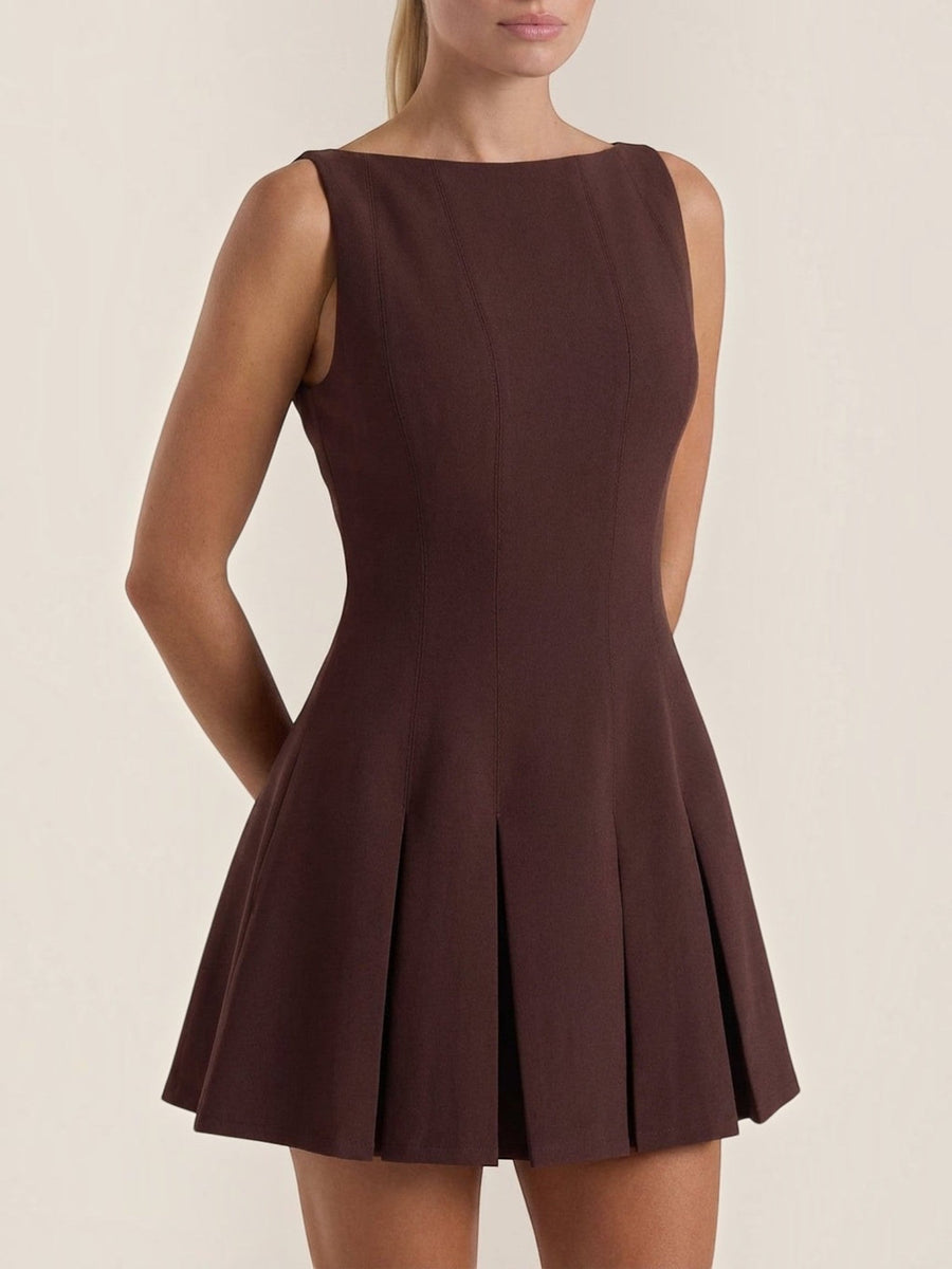 Blythe Pleated Skirt Fitted Mini Dress