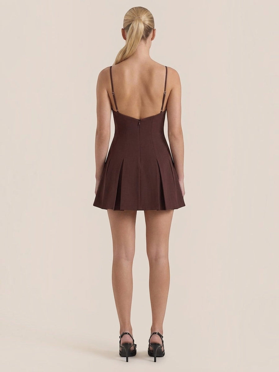 Blythe Pleated Skirt Fitted Mini Dress