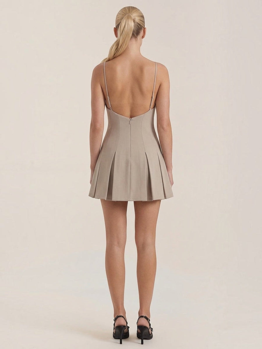 Blythe Pleated Skirt Fitted Mini Dress