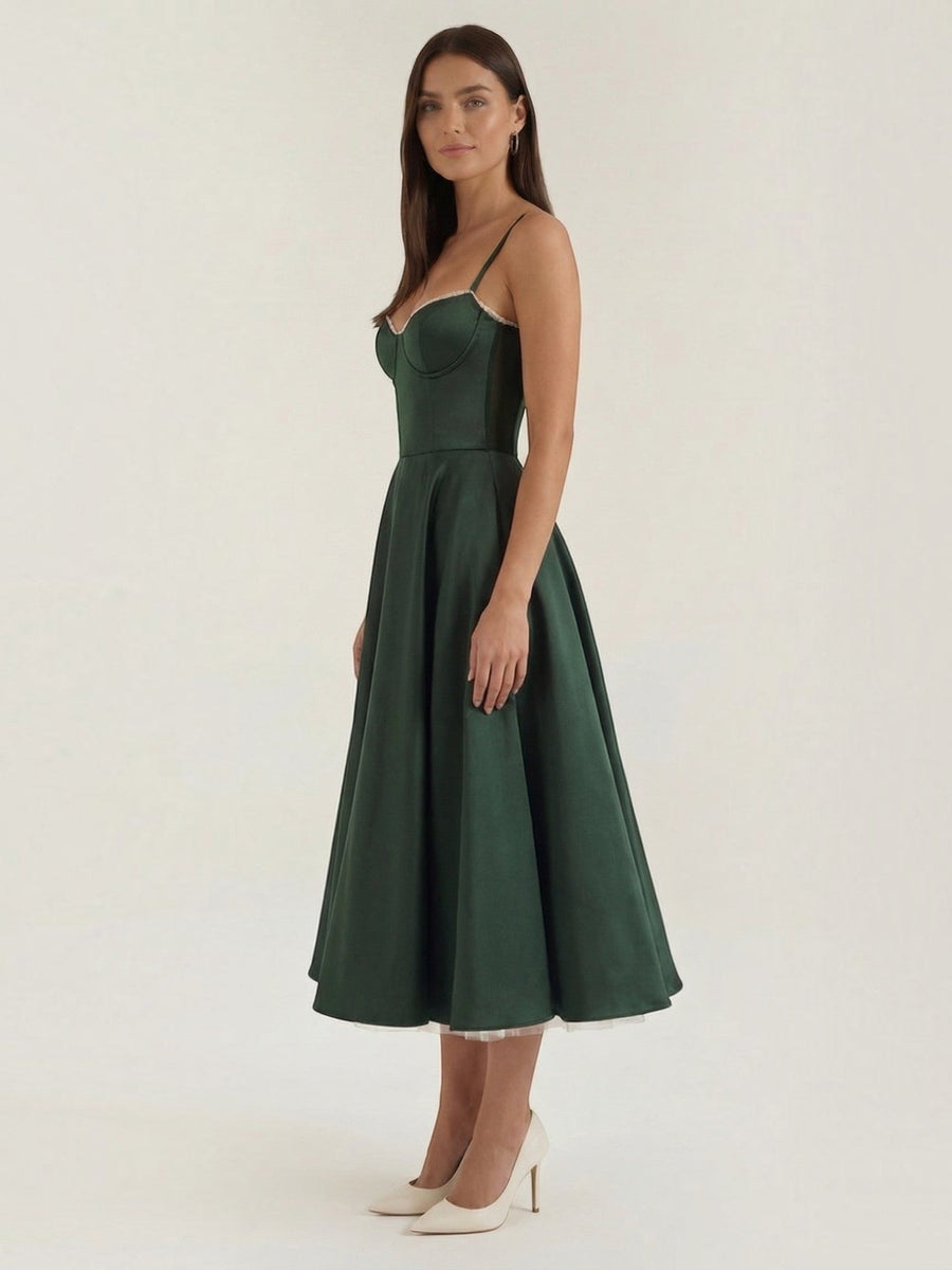 Isolde Corset Style Tulle Midi Dress