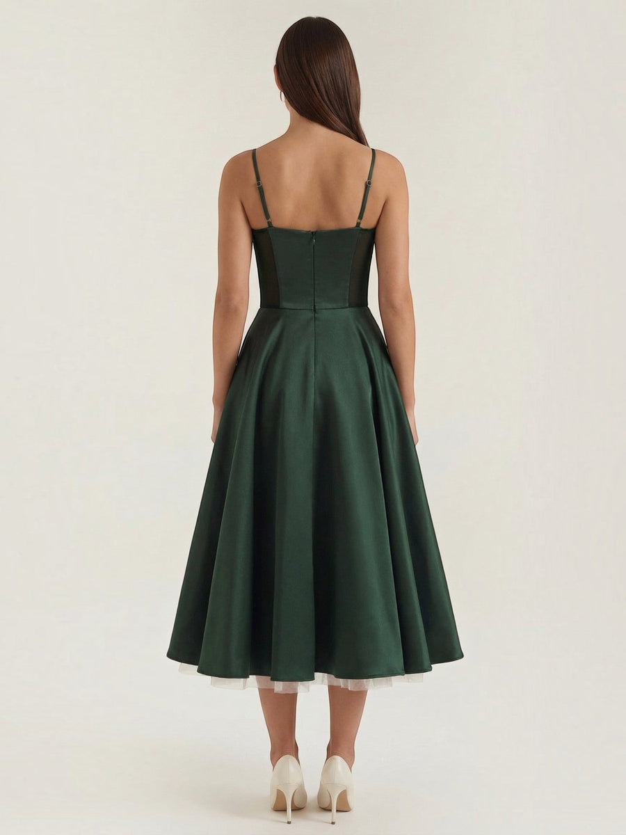 Isolde Corset Style Tulle Midi Dress