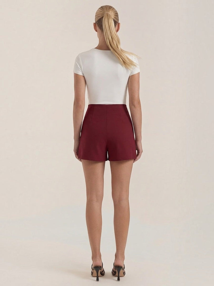 Darla High Waisted Mini Skirt with Slit