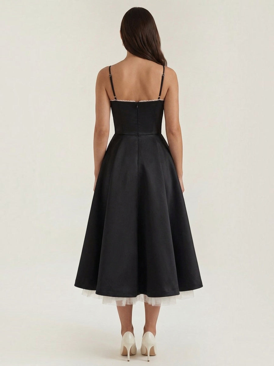 Isolde Corset Style Tulle Midi Dress