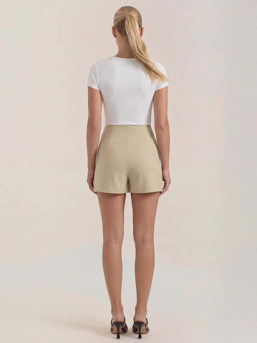 Darla High Waisted Mini Skirt with Slit