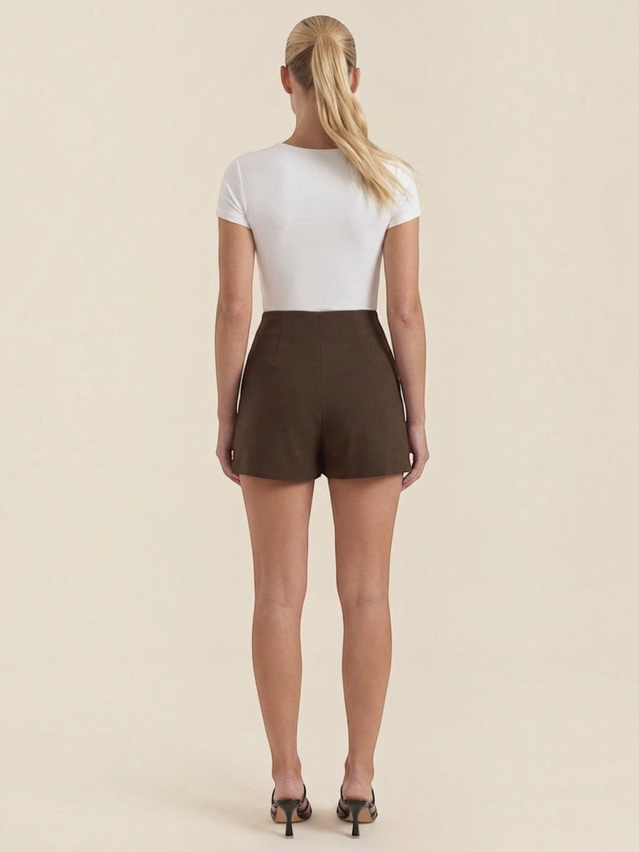 Darla High Waisted Mini Skirt with Slit