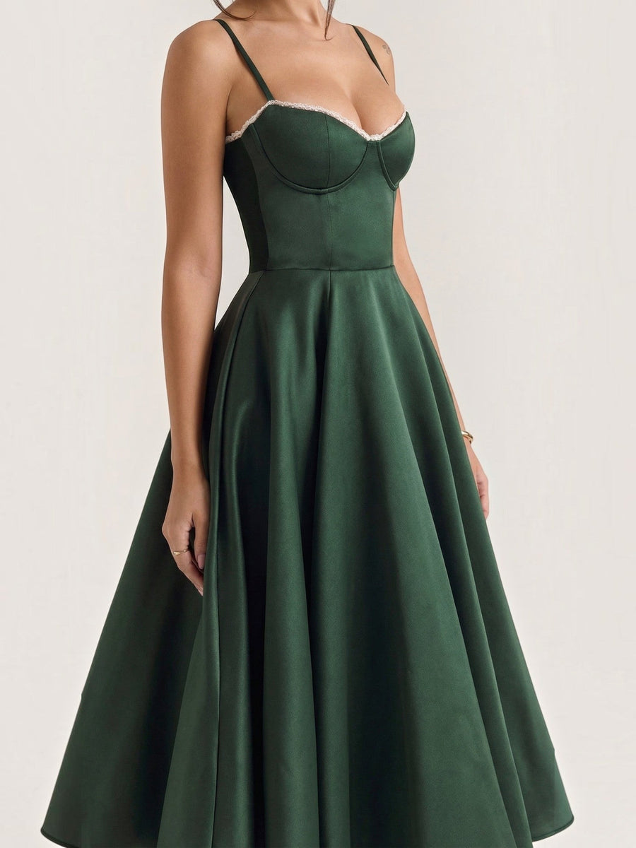 Isolde Corset Style Tulle Midi Dress
