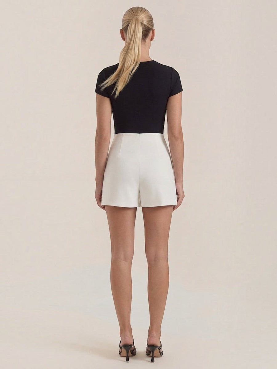 Darla High Waisted Mini Skirt with Slit