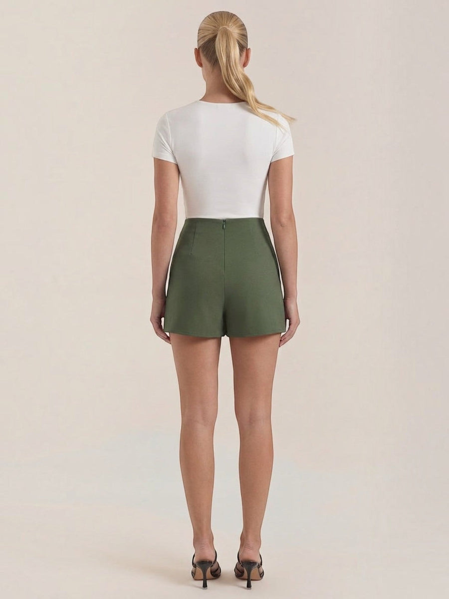 Darla High Waisted Mini Skirt with Slit