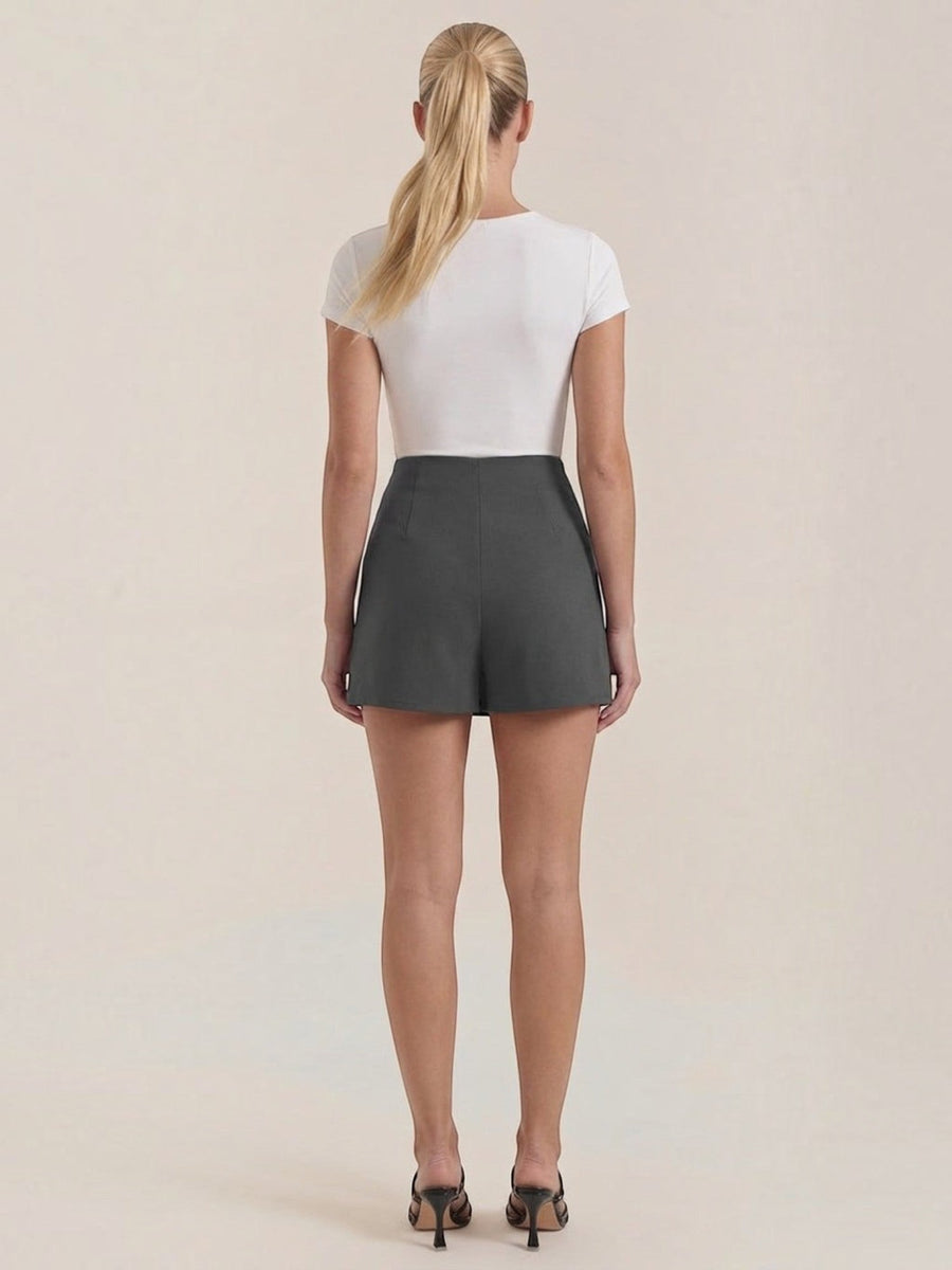 Darla High Waisted Mini Skirt with Slit