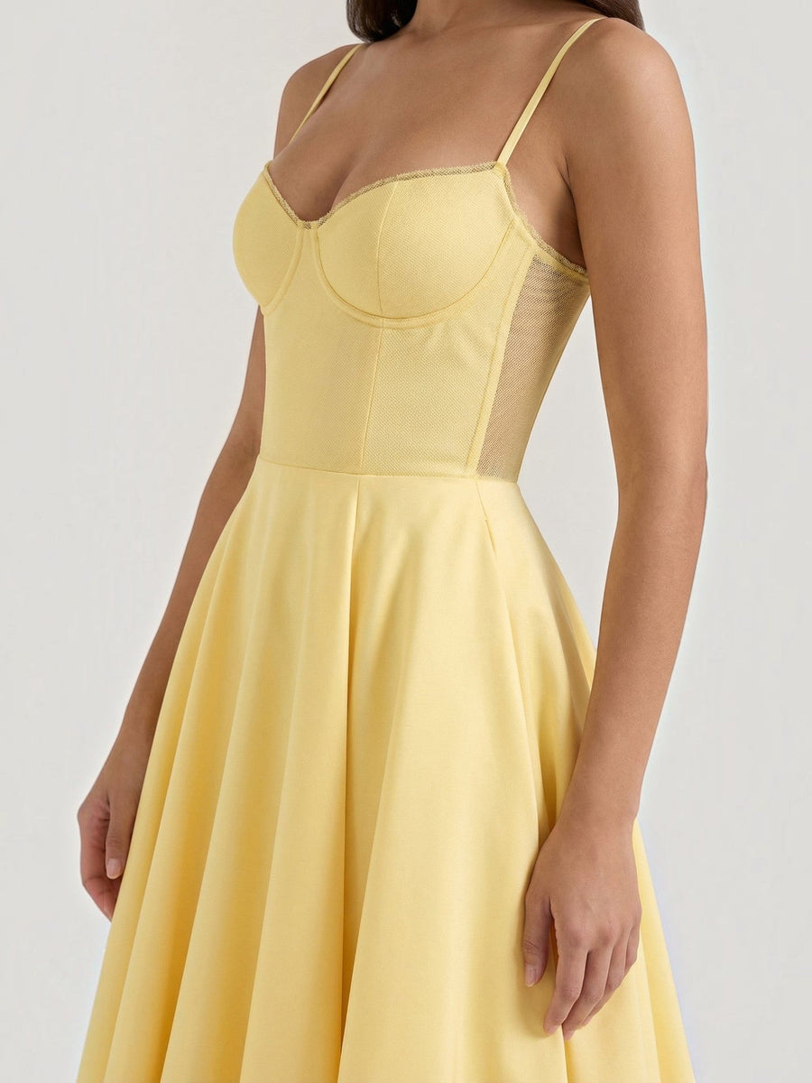 Isolde Corset Style Tulle Midi Dress