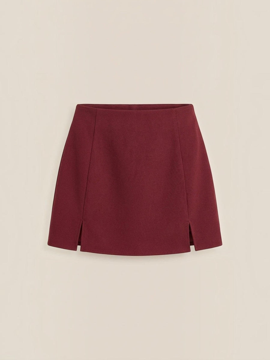 Darla High Waisted Mini Skirt with Slit