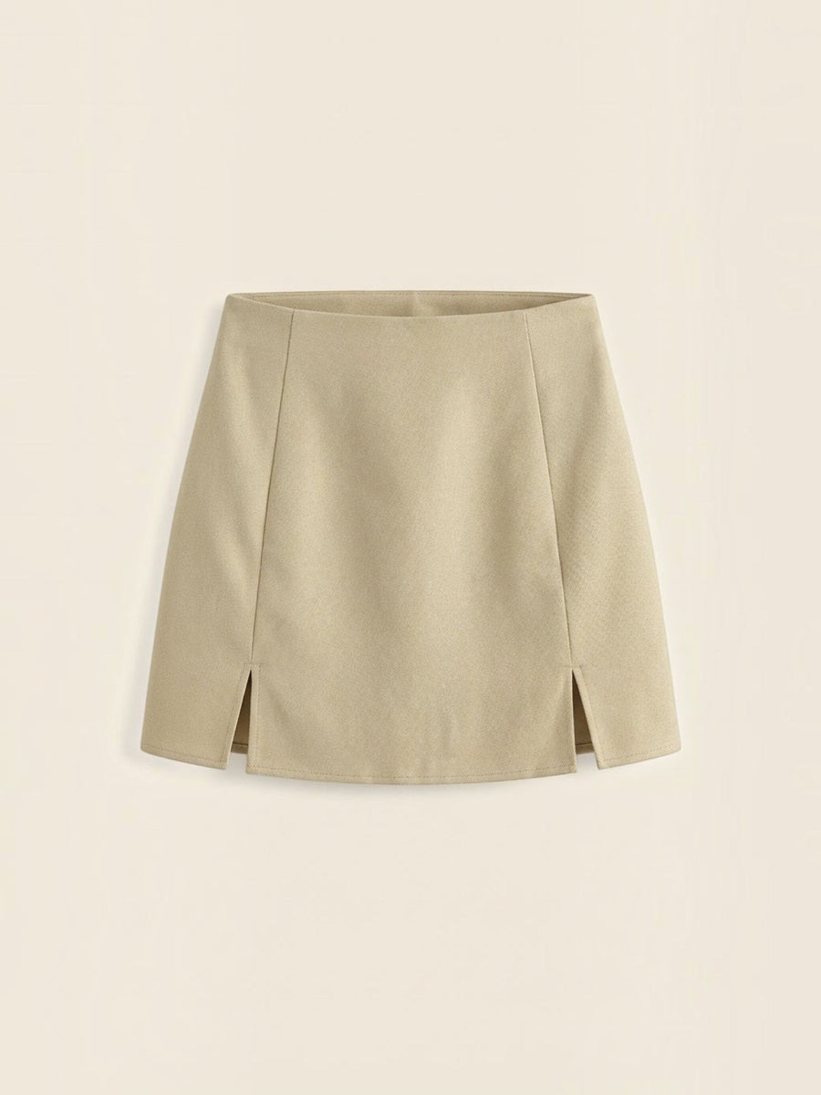 Darla High Waisted Mini Skirt with Slit