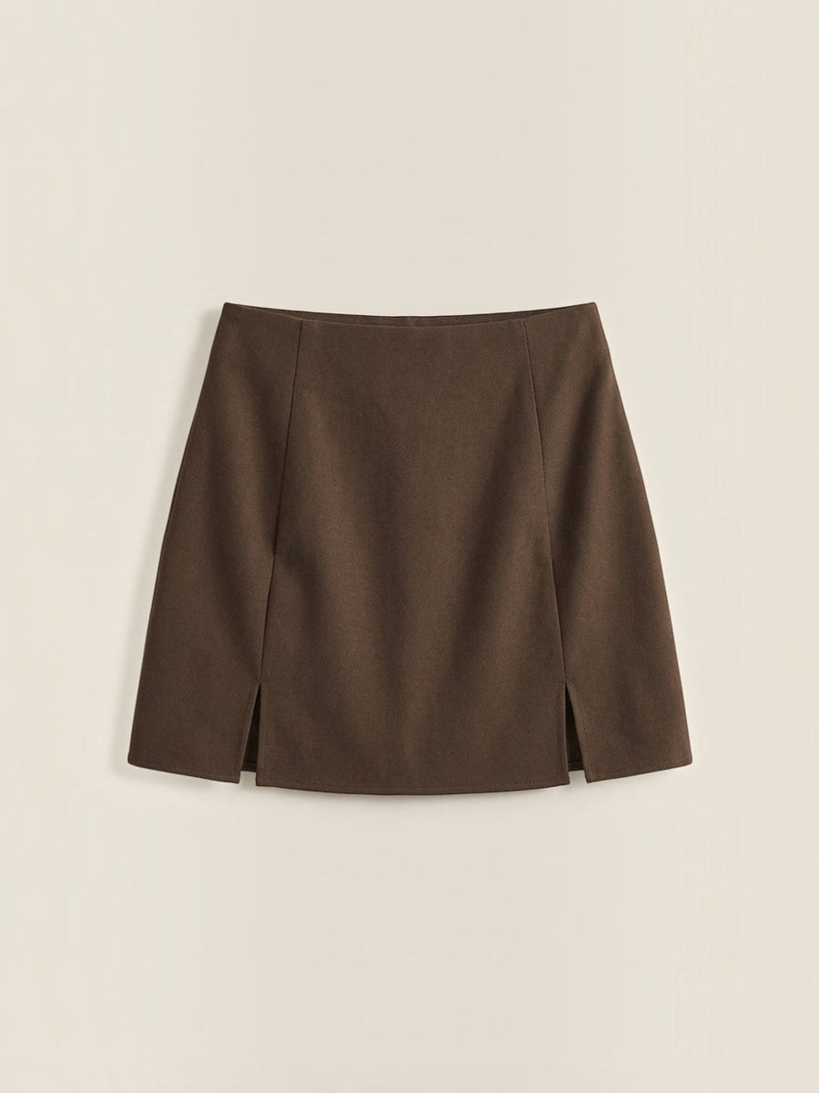 Darla High Waisted Mini Skirt with Slit