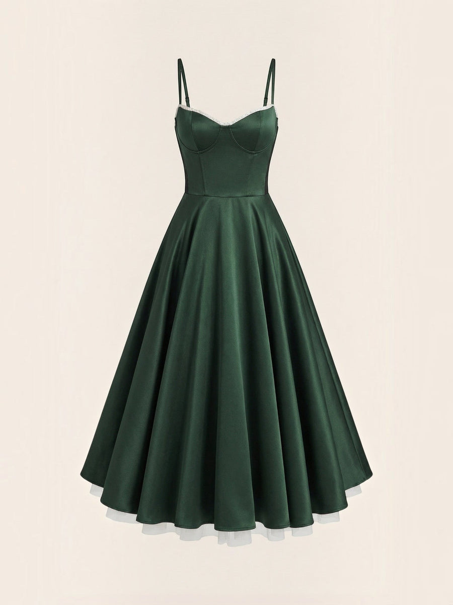 Isolde Corset Style Tulle Midi Dress