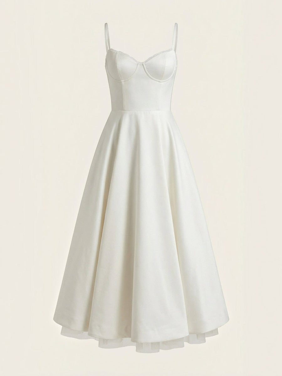 Isolde Corset Style Tulle Midi Dress