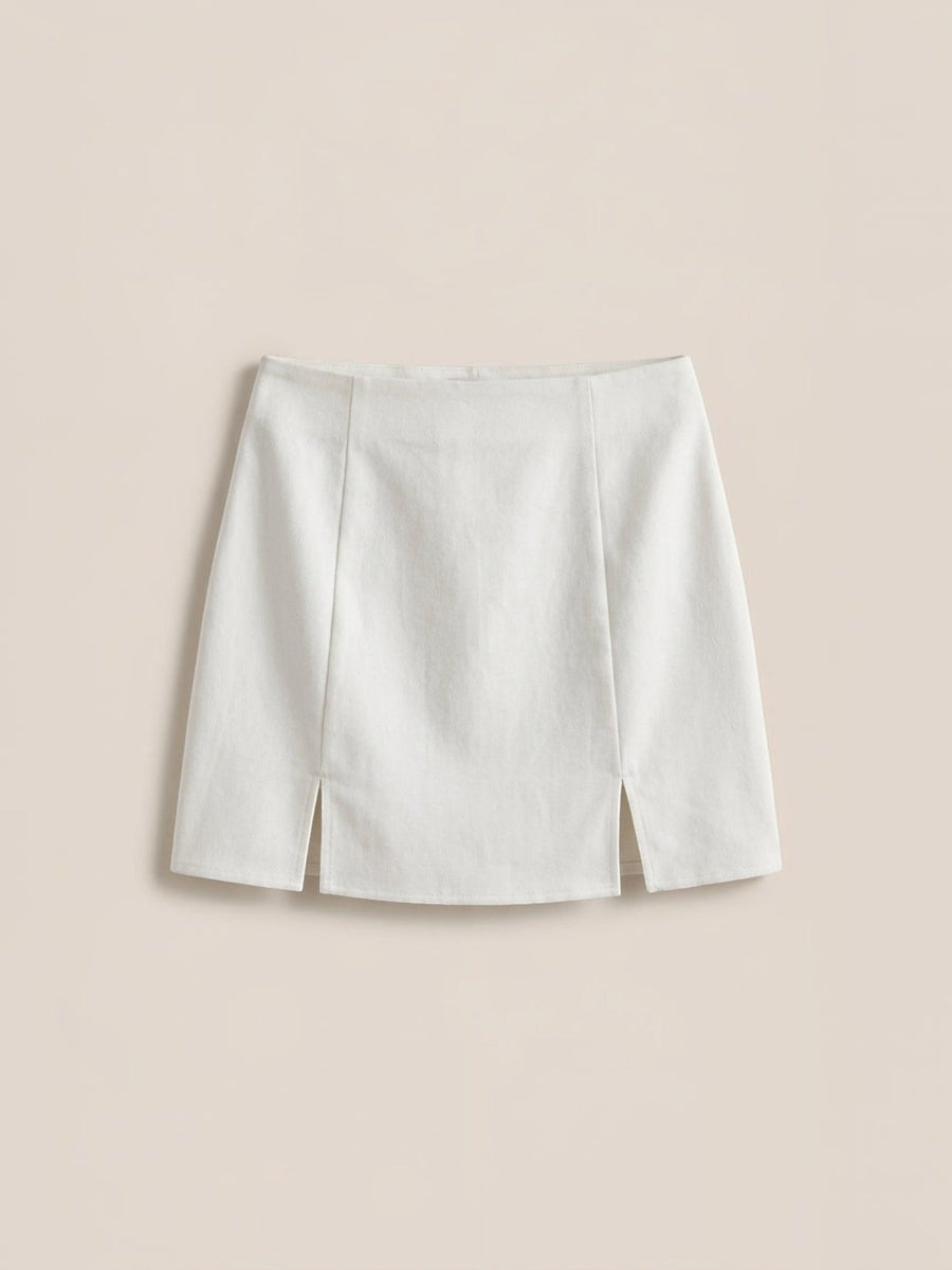 Darla High Waisted Mini Skirt with Slit