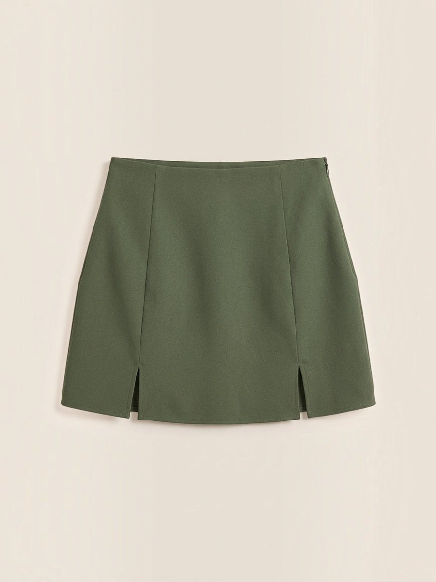 Darla High Waisted Mini Skirt with Slit