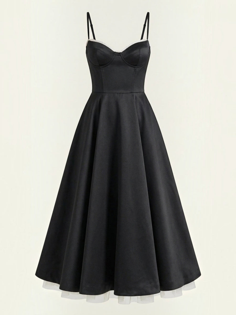 Isolde Corset Style Tulle Midi Dress