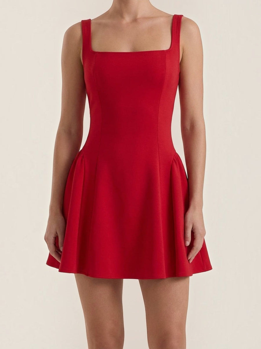 Dixie Square Neck Fit and Flare Mini Dress