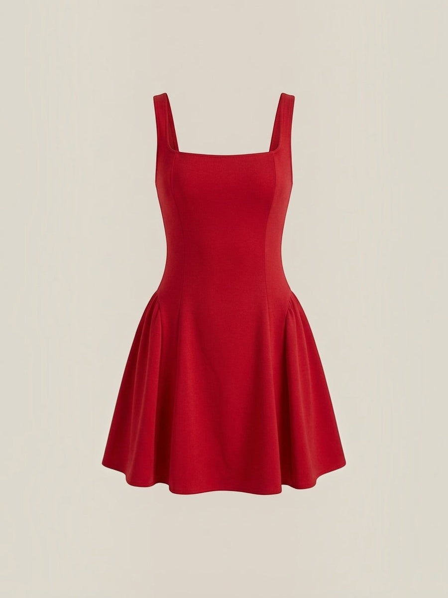 Dixie Square Neck Fit and Flare Mini Dress