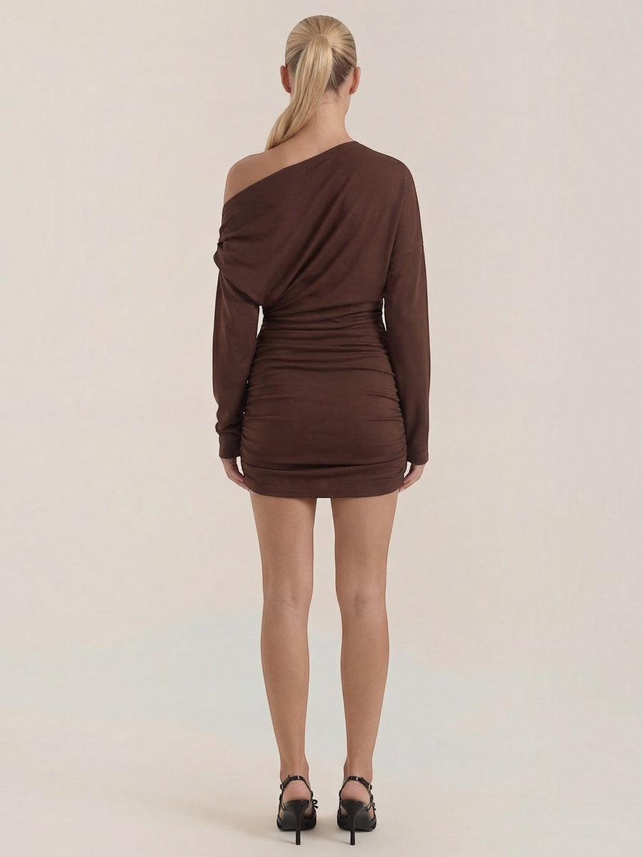 Doreen One Shoulder Long Sleeve Mini Dress
