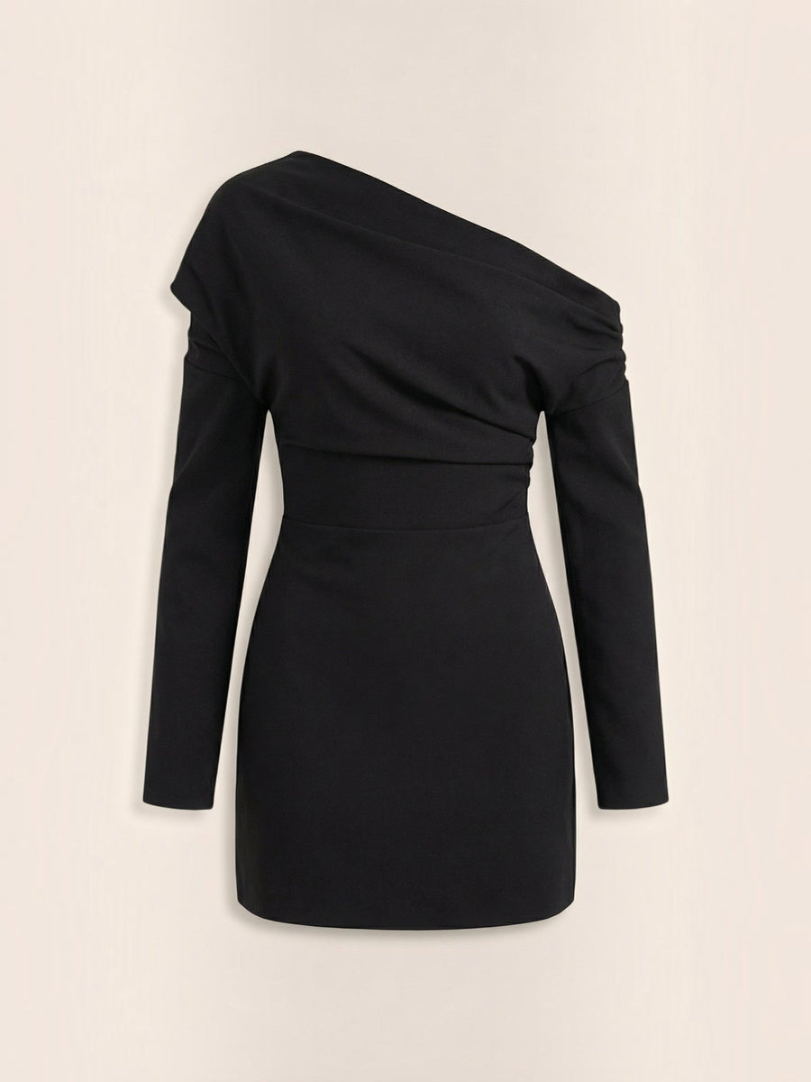 Doreen One Shoulder Long Sleeve Mini Dress