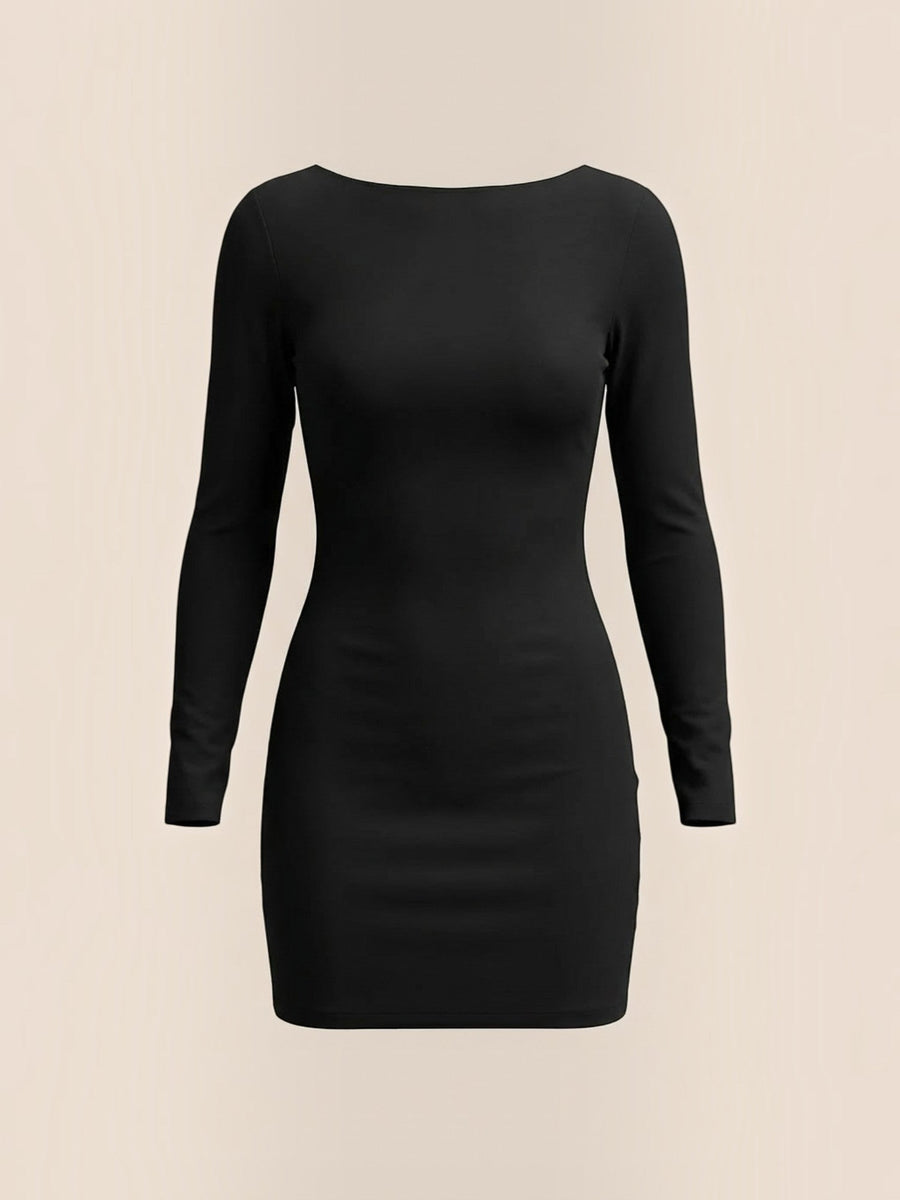Cora Long Sleeve Open Back Jersey Mini Dress