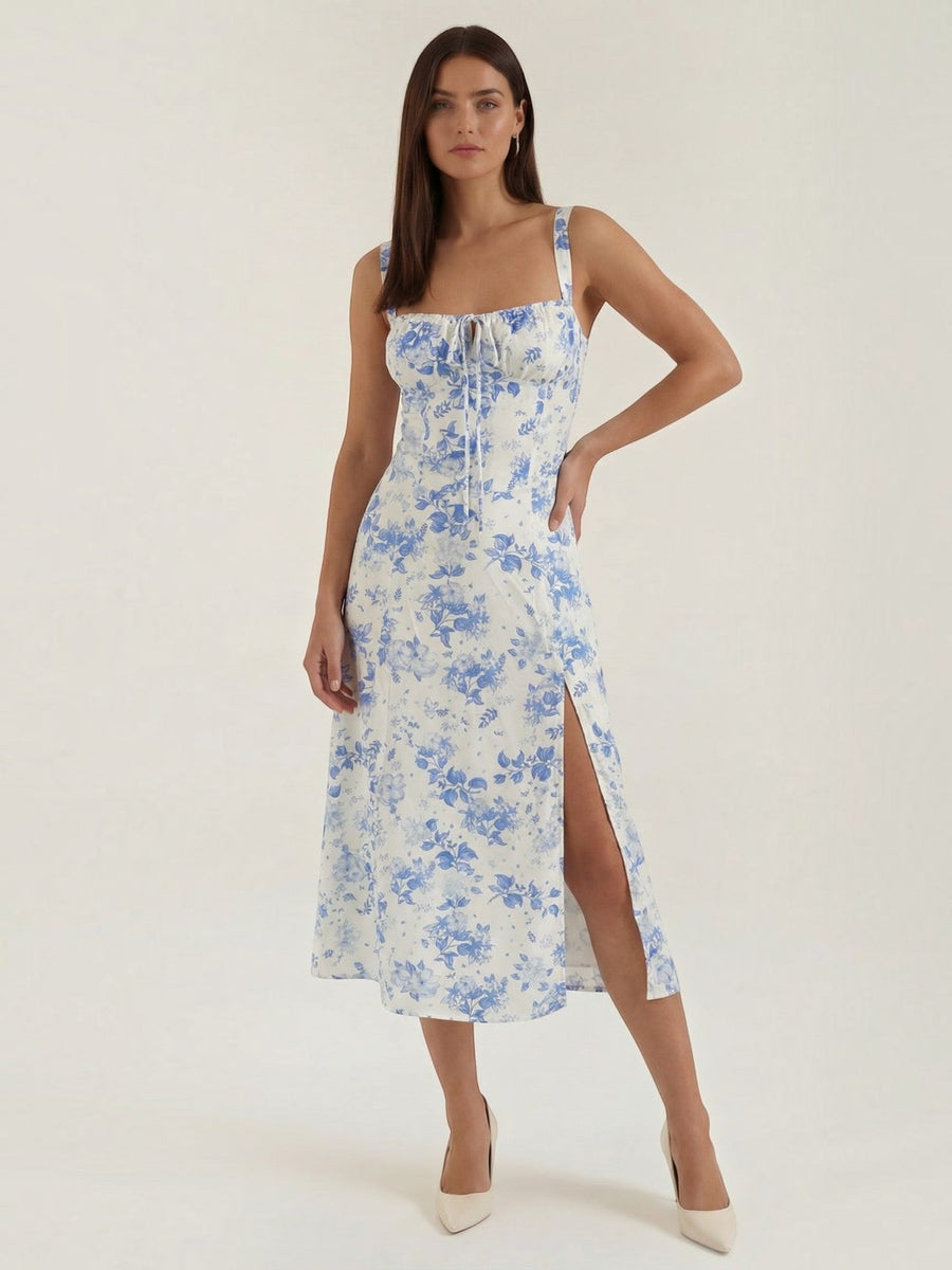 Josie Floral Fitted Waist Midi Sundress