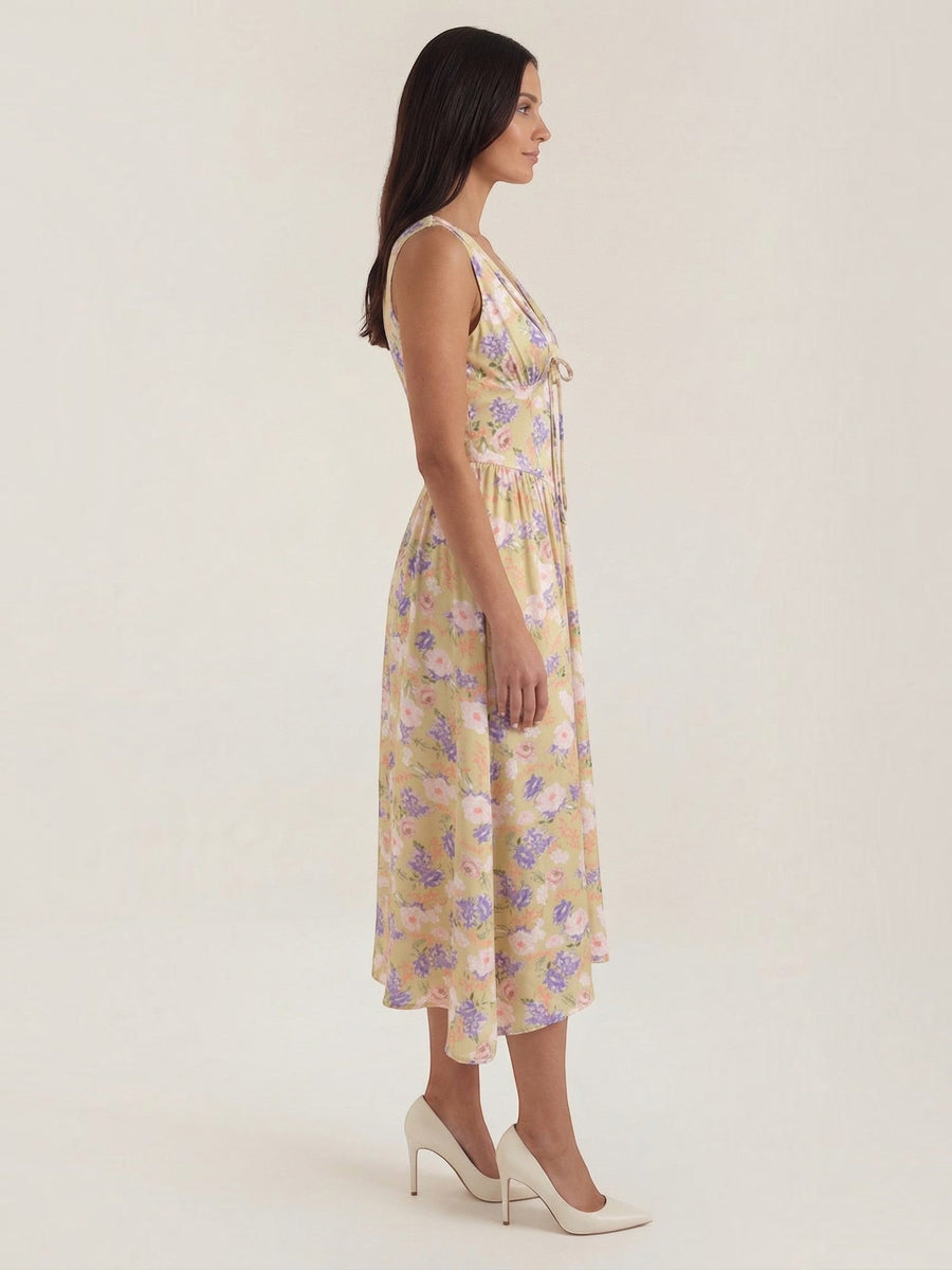 Cassiopeia Corset Style V Neck Midi Sundress