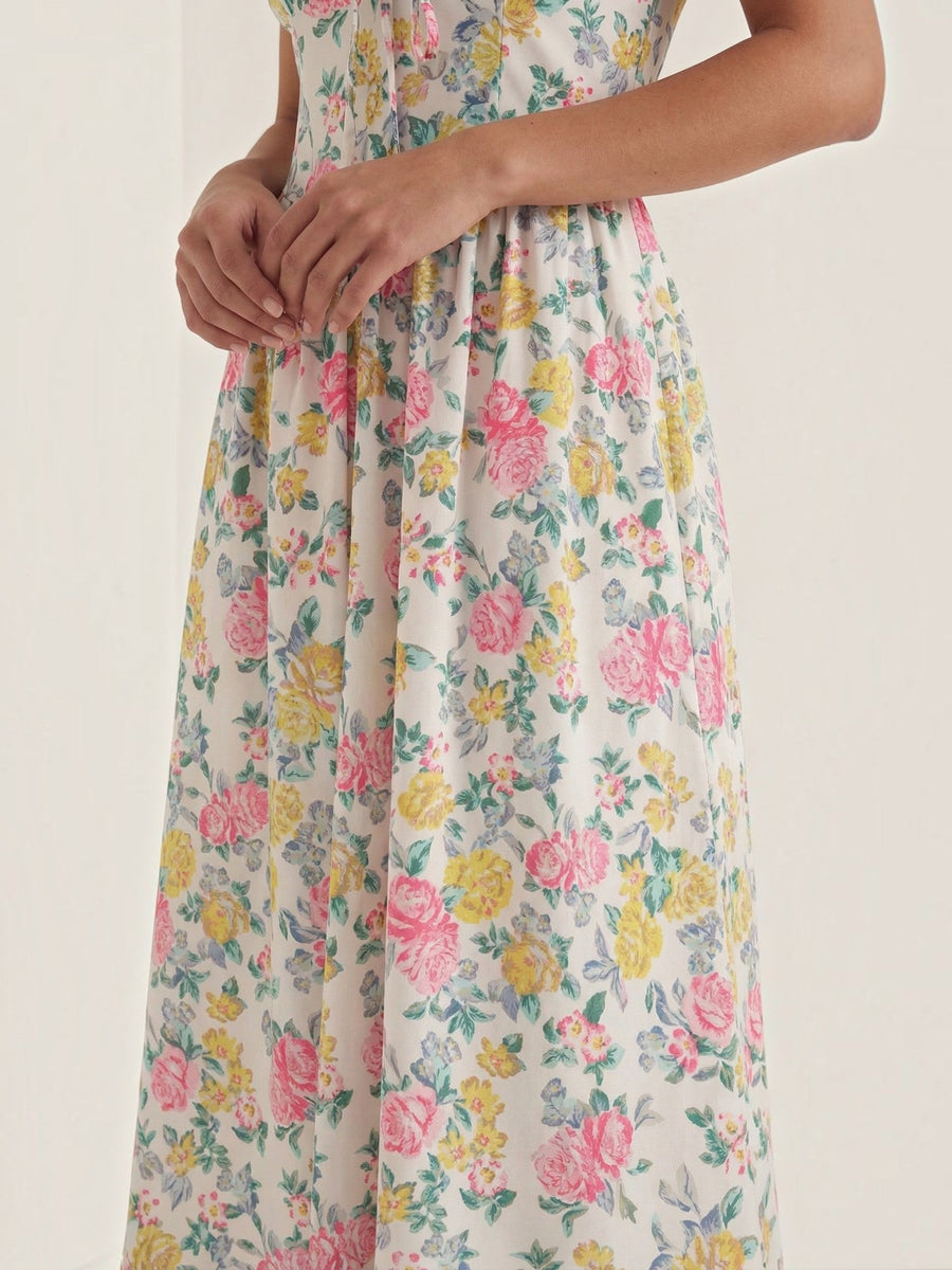 Cassiopeia Corset Style V Neck Midi Sundress