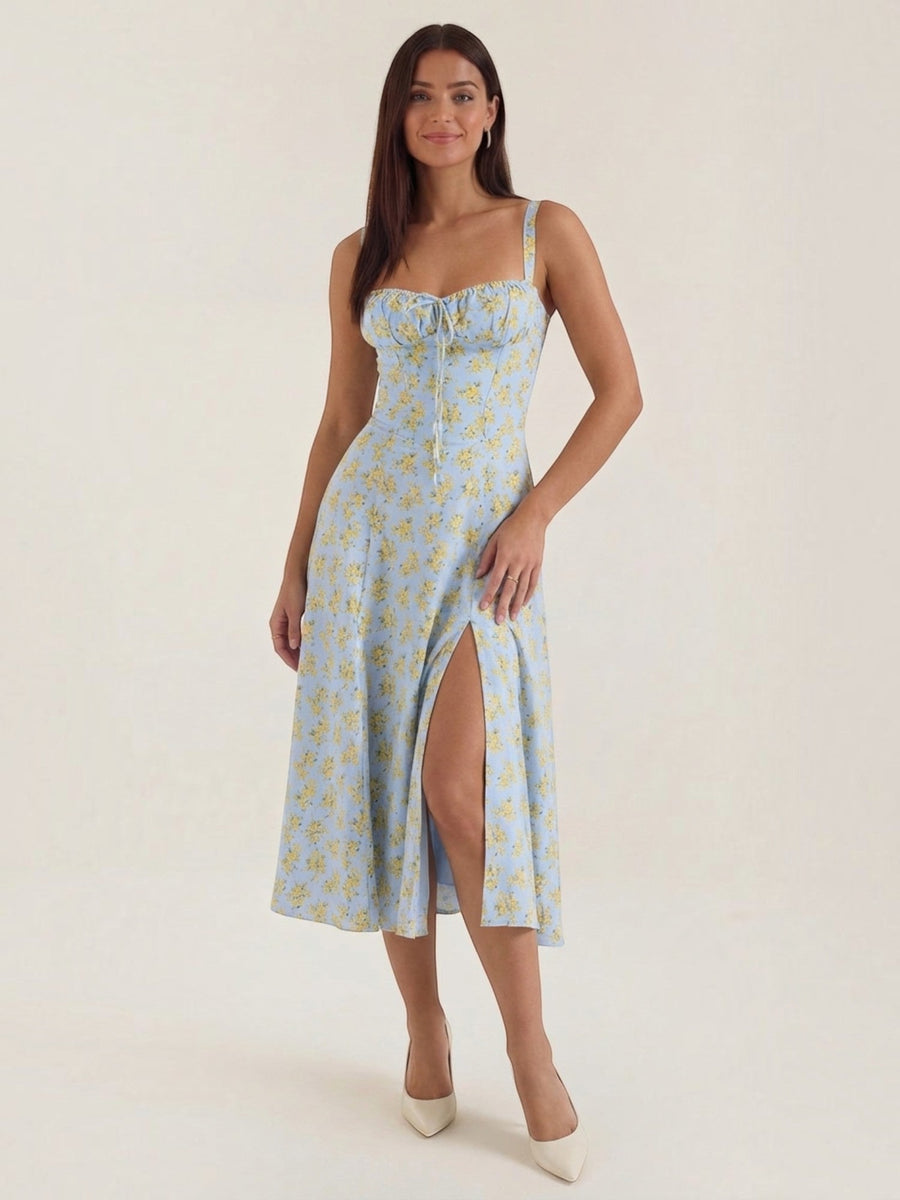 Julia Floral Sweetheart Neck Midi Sundress