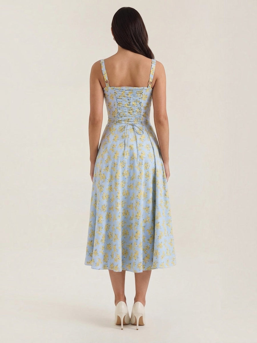 Julia Floral Sweetheart Neck Midi Sundress