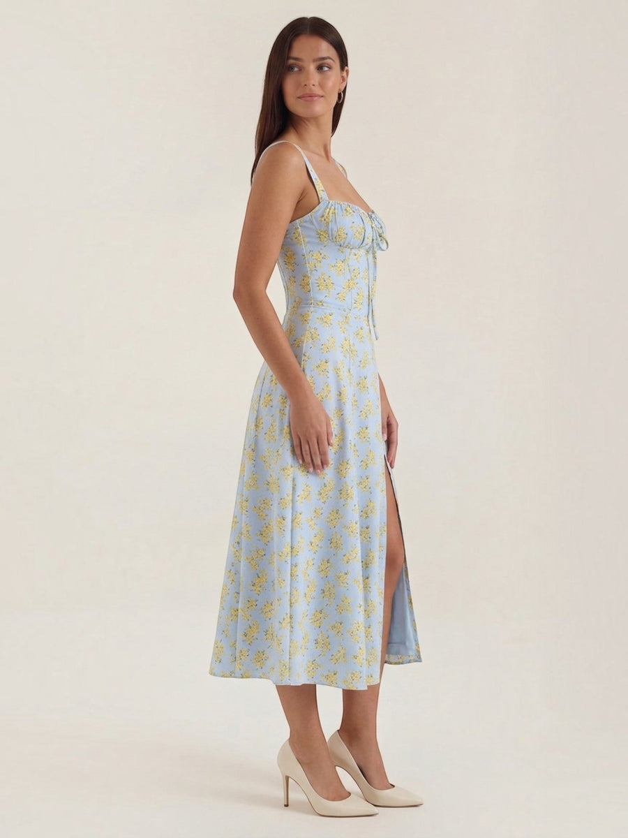Julia Floral Sweetheart Neck Midi Sundress