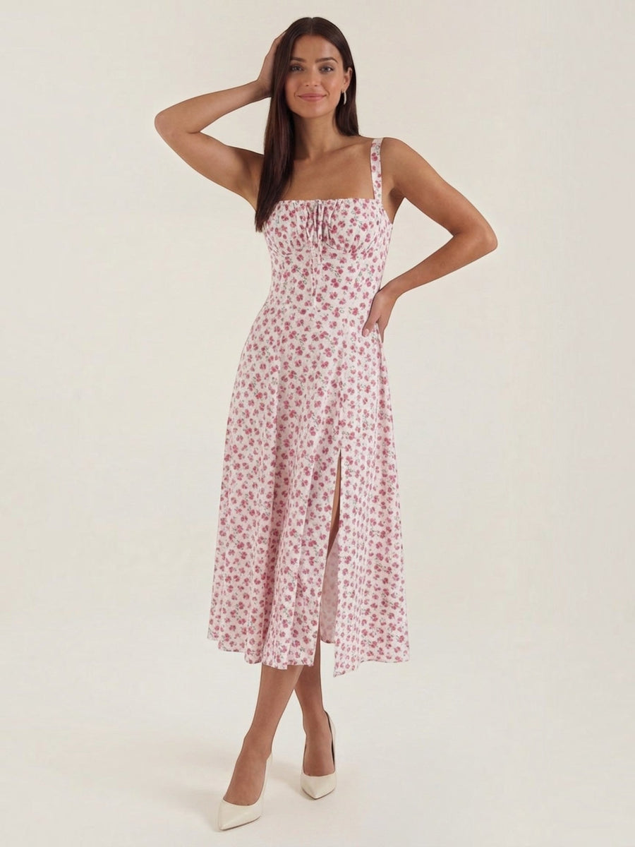 Julia Floral Sweetheart Neck Midi Sundress