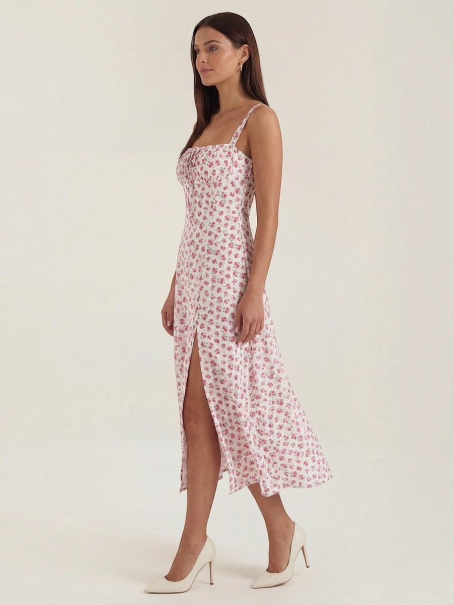 Julia Floral Sweetheart Neck Midi Sundress