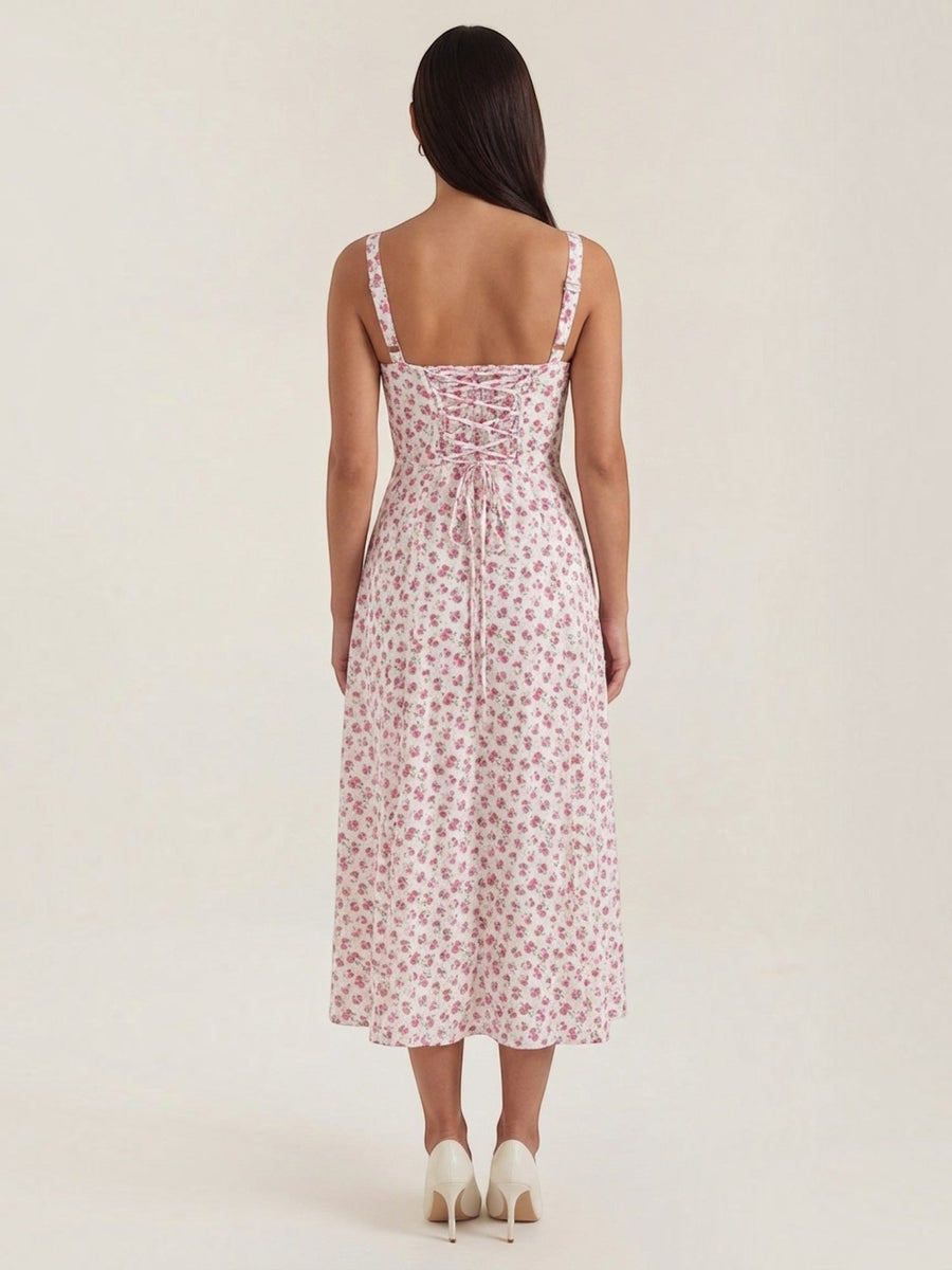 Julia Floral Sweetheart Neck Midi Sundress