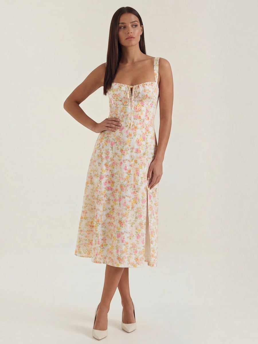 Julia Floral Sweetheart Neck Midi Sundress