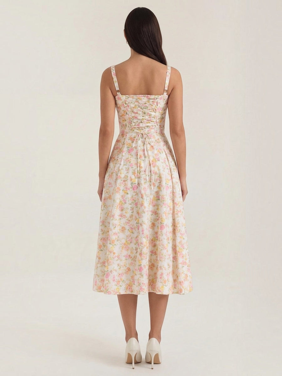 Julia Floral Sweetheart Neck Midi Sundress