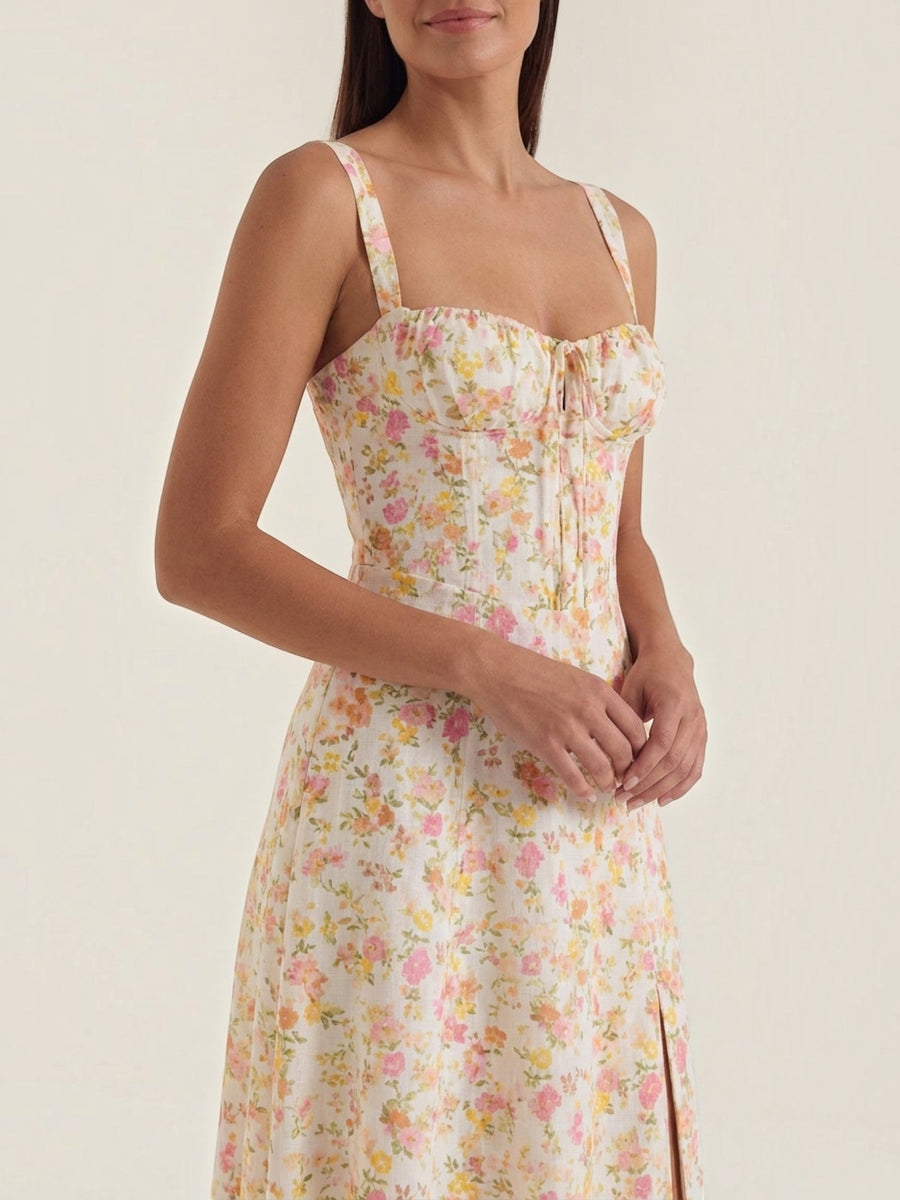 Julia Floral Sweetheart Neck Midi Sundress