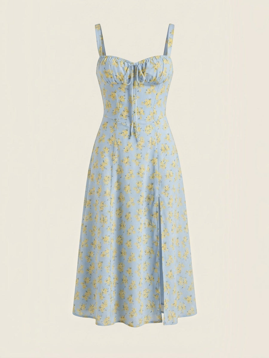Julia Floral Sweetheart Neck Midi Sundress