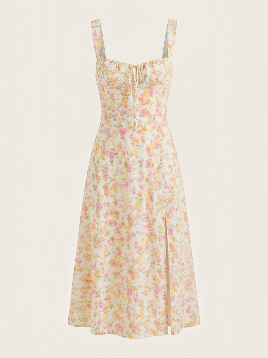 Julia Floral Sweetheart Neck Midi Sundress
