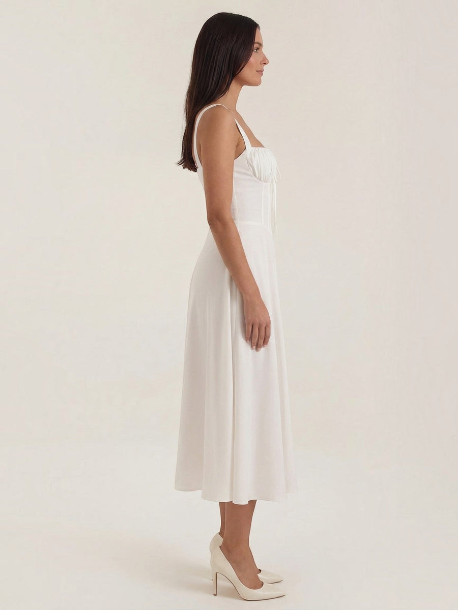 Jade Lace Up Corset Style Midi Dress