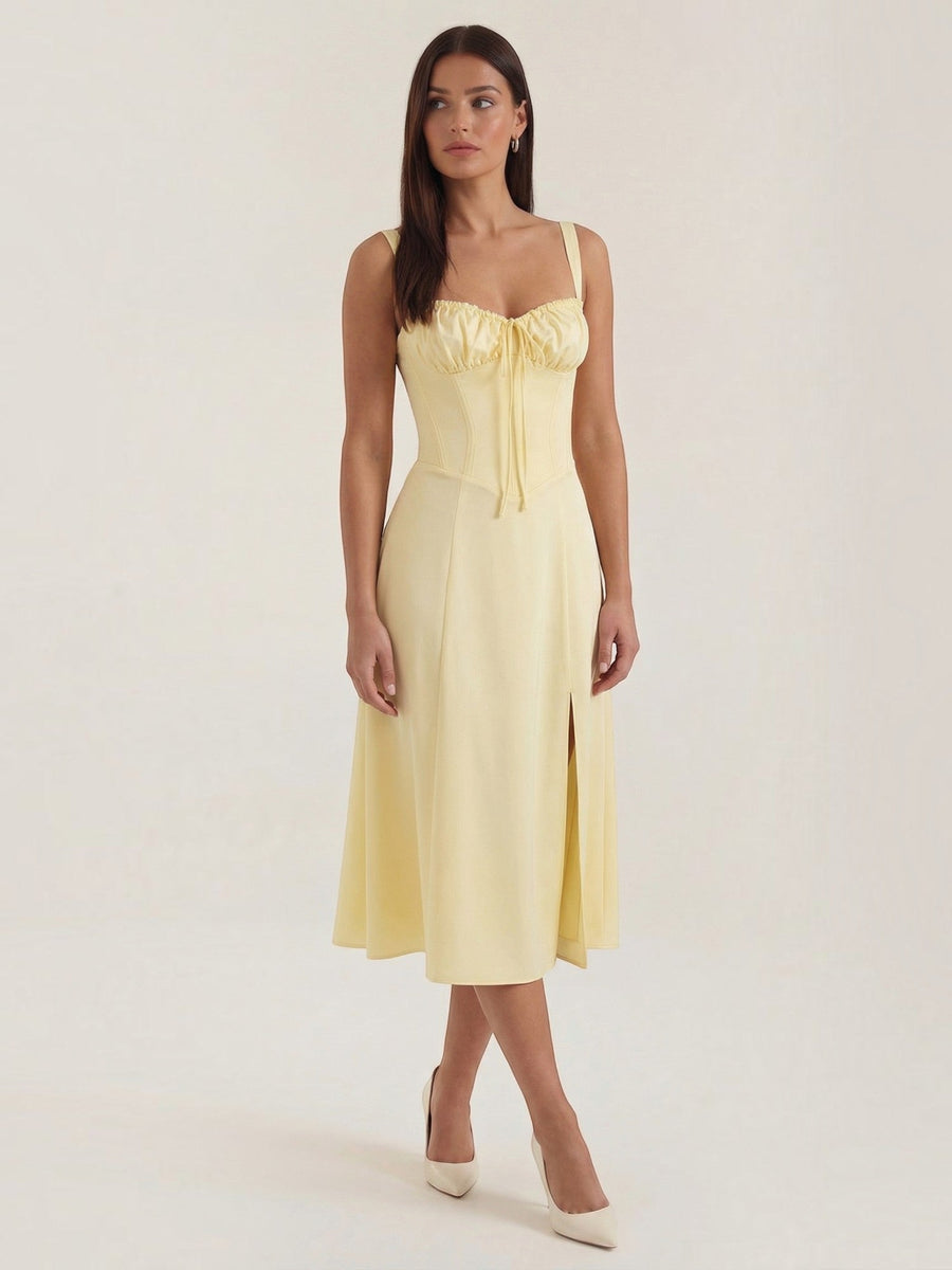 Jade Lace Up Corset Style Midi Dress
