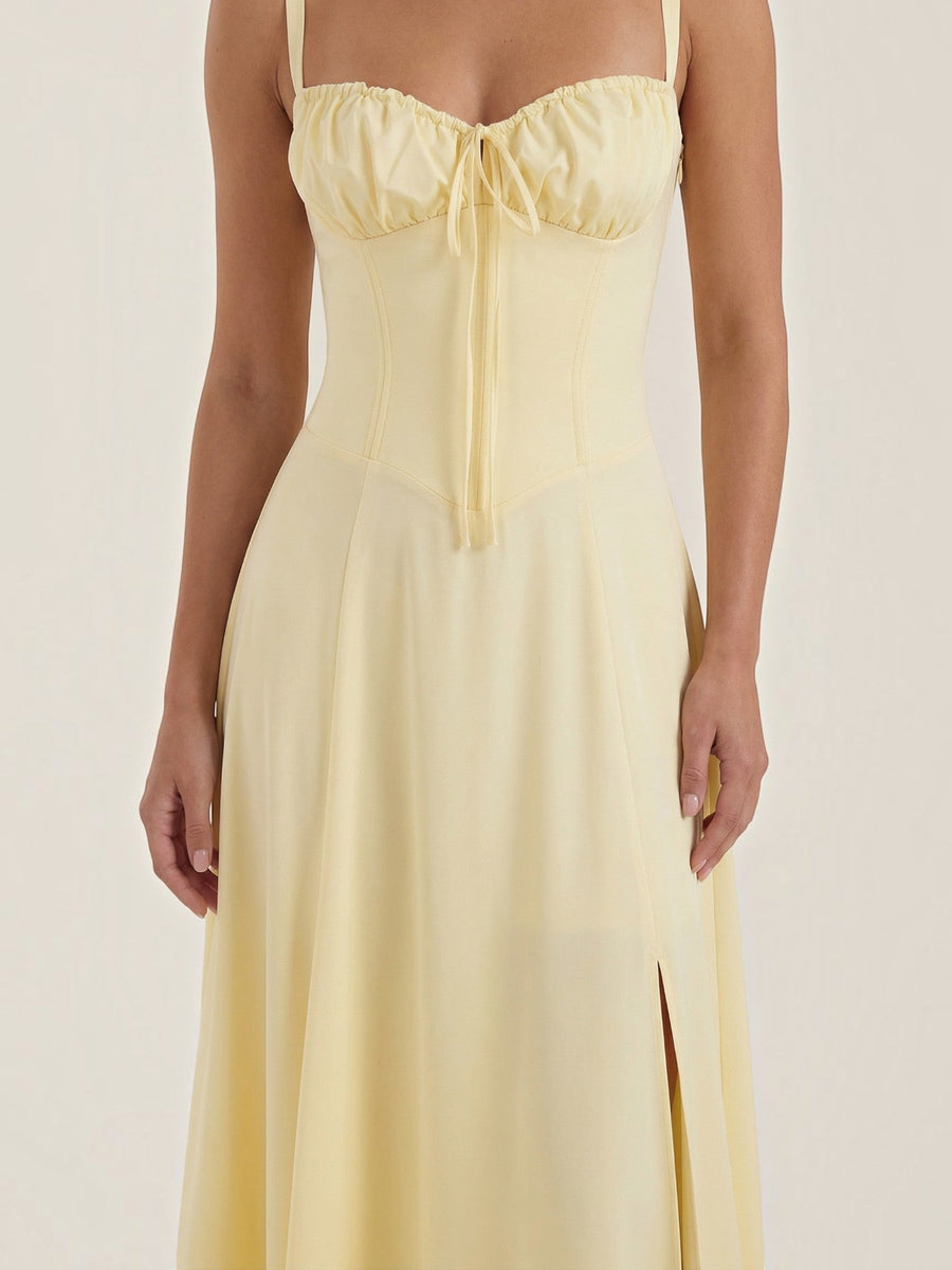 Jade Lace Up Corset Style Midi Dress