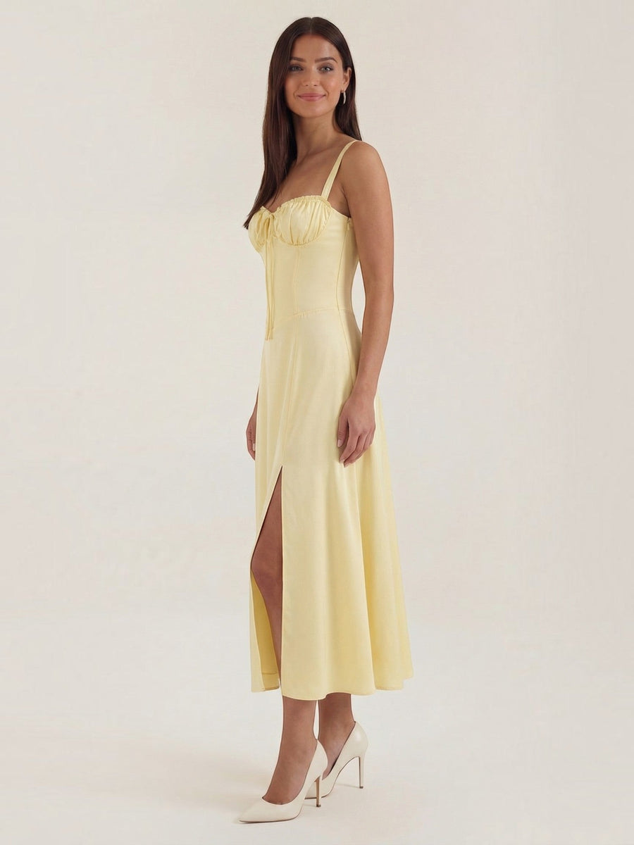 Jade Lace Up Corset Style Midi Dress
