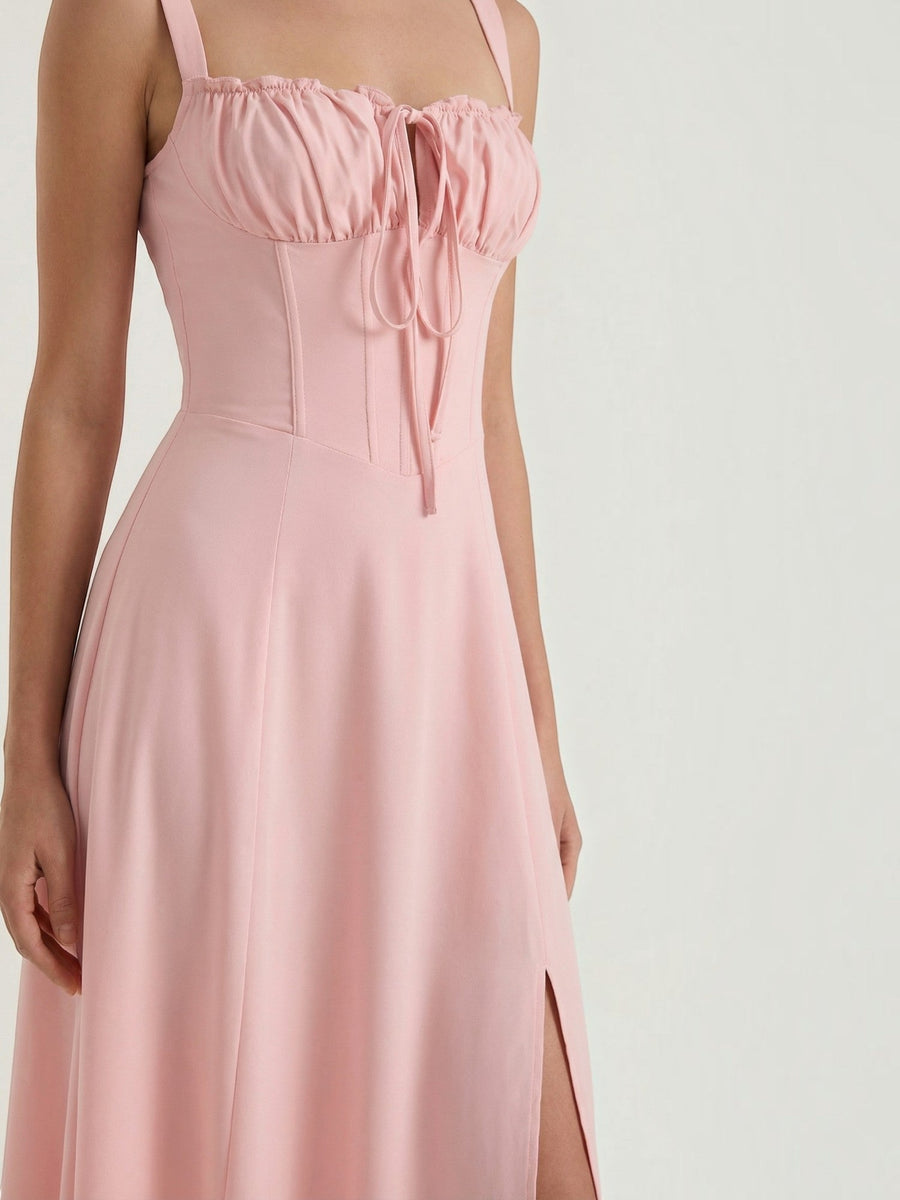 Jade Lace Up Corset Style Midi Dress
