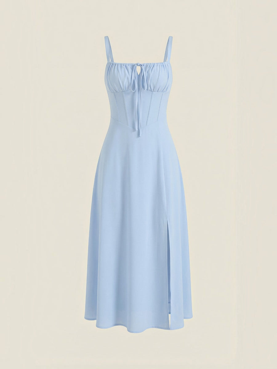 Jade Lace Up Corset Style Midi Dress